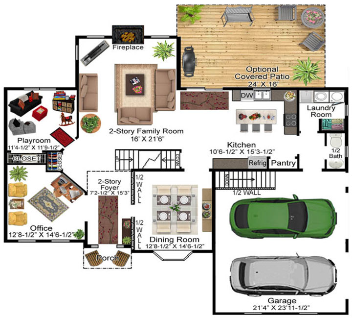 Schaffer Model Floor Plan - First Floor